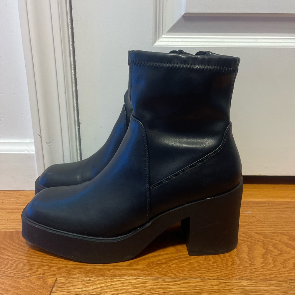 Black Platform Ankle Boots
